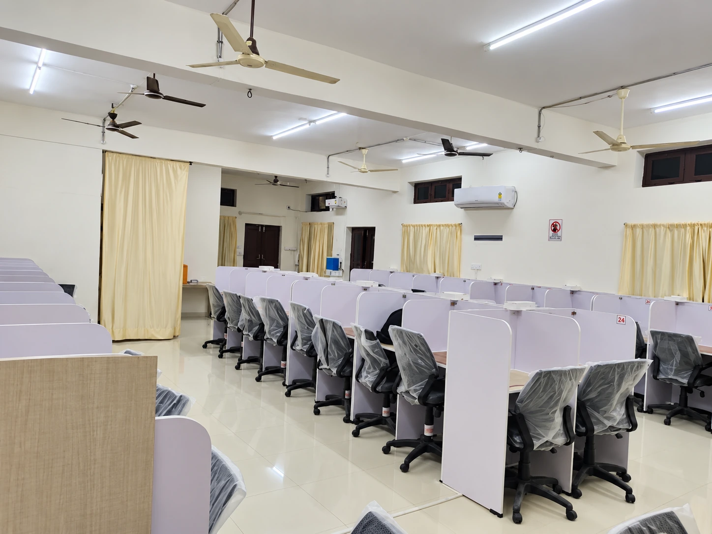 Air-conditioned interior of Sadhana Study Hall